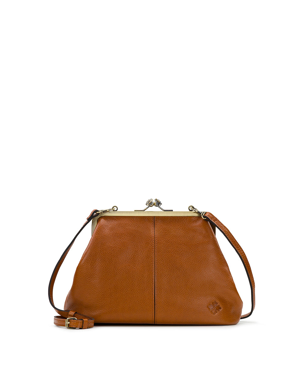 Patricia Nash Sofia Frame Crossbody - Rugged Natural Grain Leather