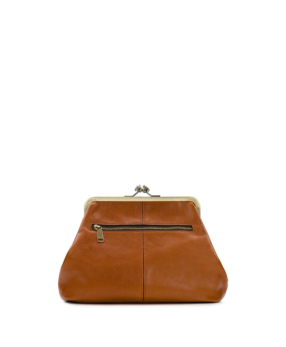Patricia Nash Sofia Frame Crossbody - Rugged Natural Grain Leather