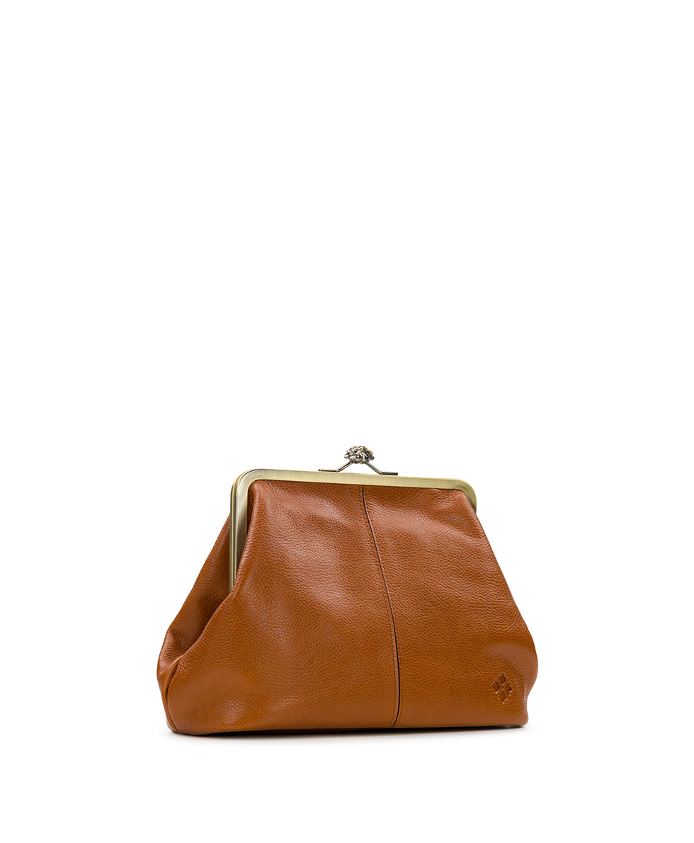 Patricia Nash Sofia Frame Crossbody - Rugged Natural Grain Leather