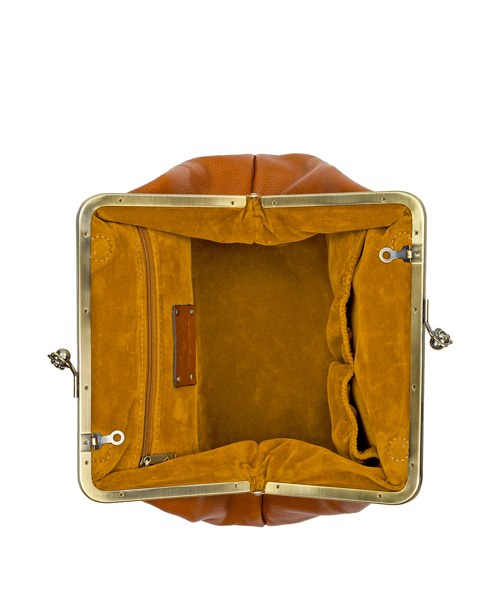 Patricia Nash Sofia Frame Crossbody - Rugged Natural Grain Leather