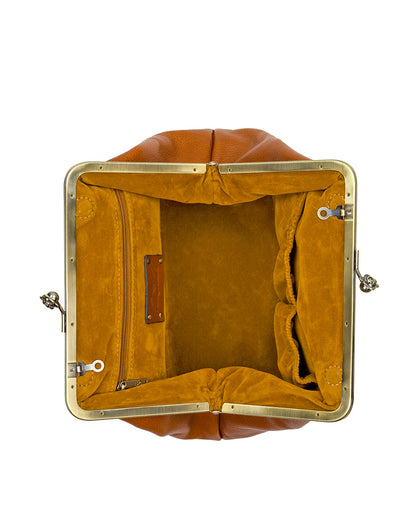 Patricia Nash Sofia Frame Crossbody - Rugged Natural Grain Leather
