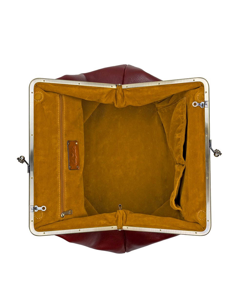 Patricia Nash Serafina Large Frame Bag - Rugged Natural Grain Leather
