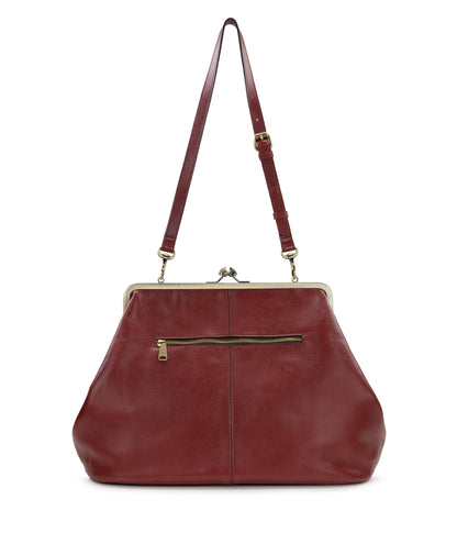 Patricia Nash Serafina Large Frame Bag - Rugged Natural Grain Leather
