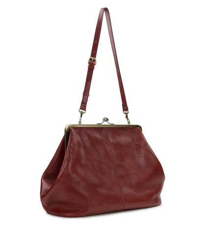 Patricia Nash Serafina Large Frame Bag - Rugged Natural Grain Leather