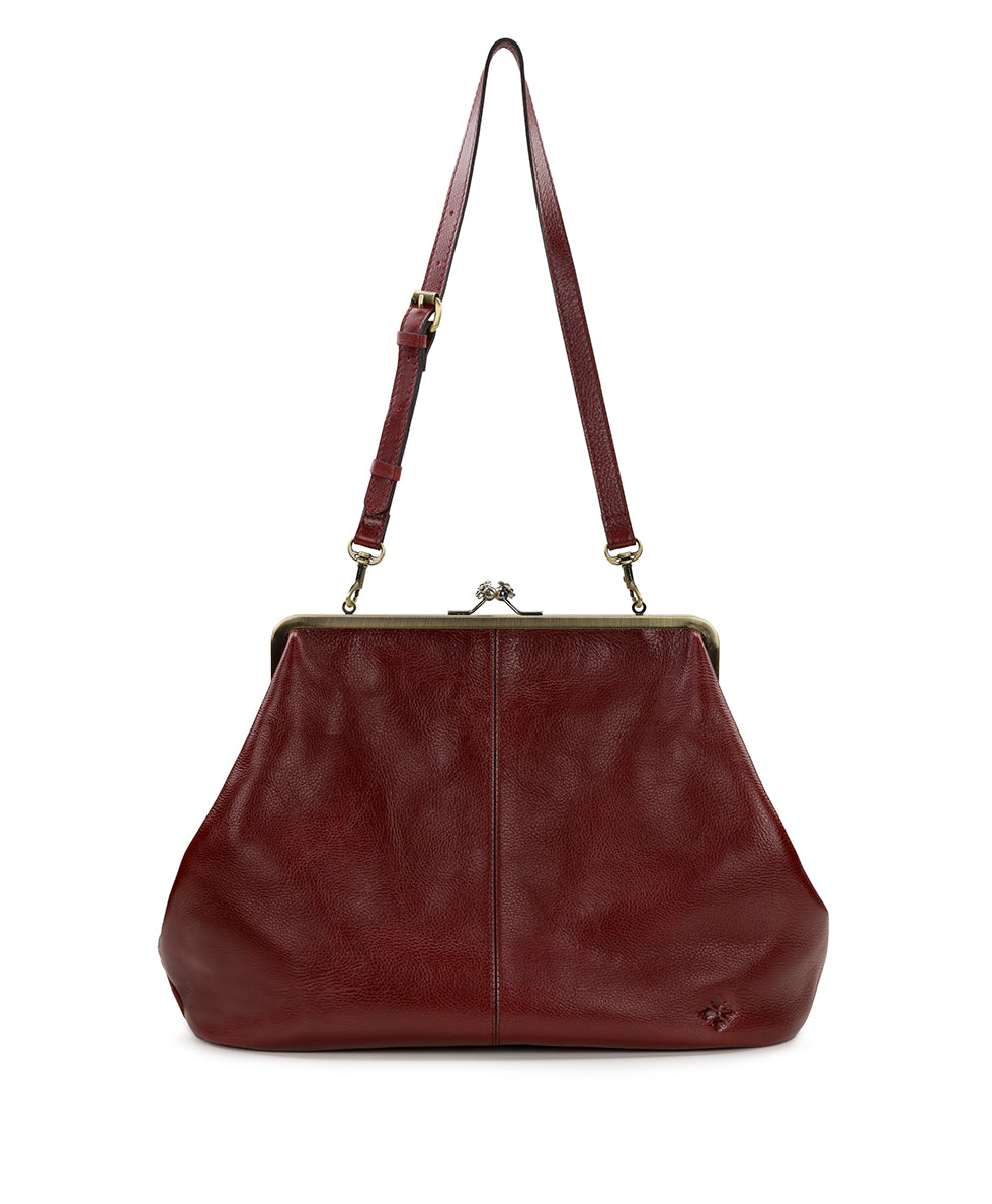 Patricia Nash Serafina Large Frame Bag - Rugged Natural Grain Leather