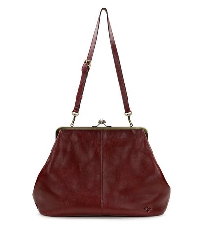 Patricia Nash Serafina Large Frame Bag - Rugged Natural Grain Leather