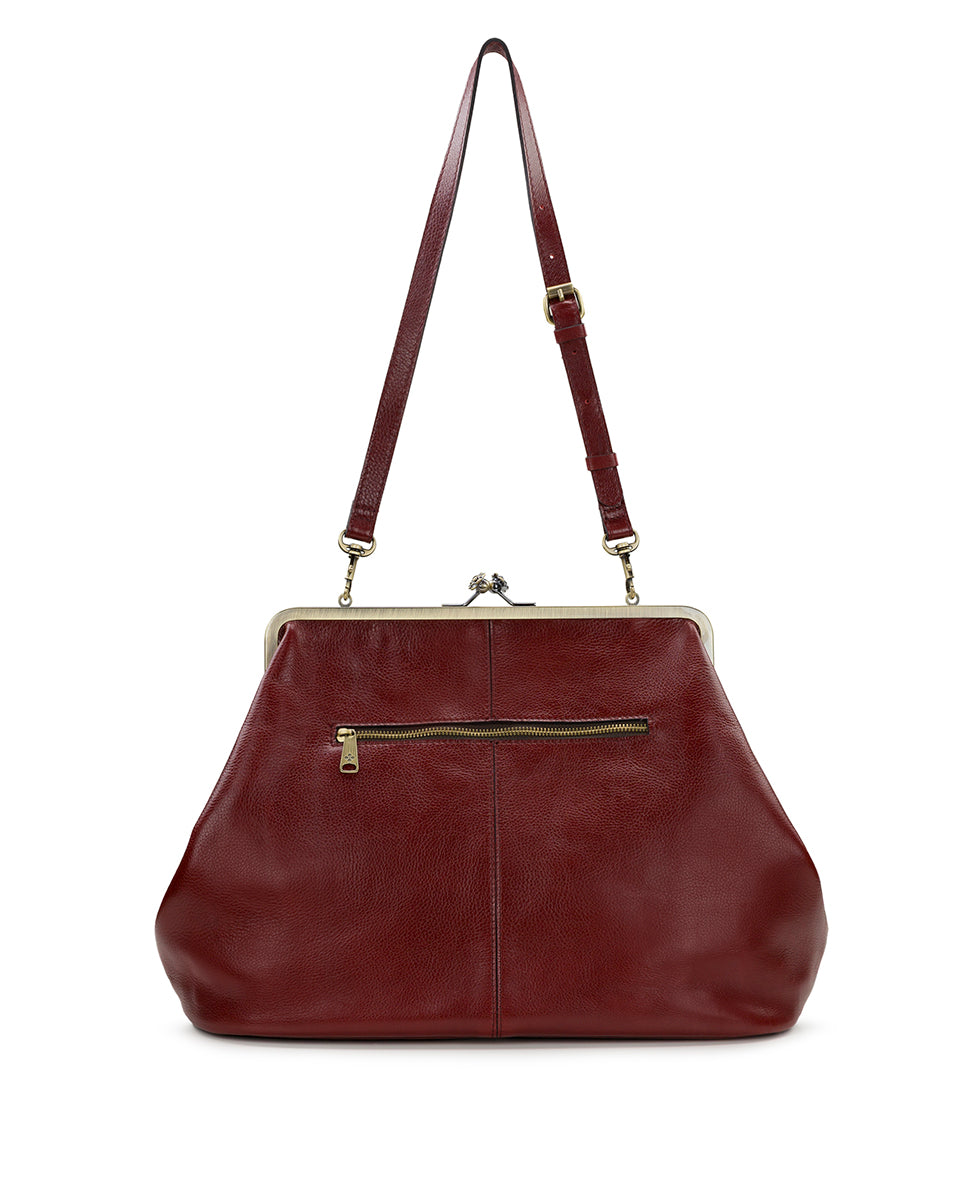 Patricia Nash Serafina Large Frame Bag - Rugged Natural Grain Leather