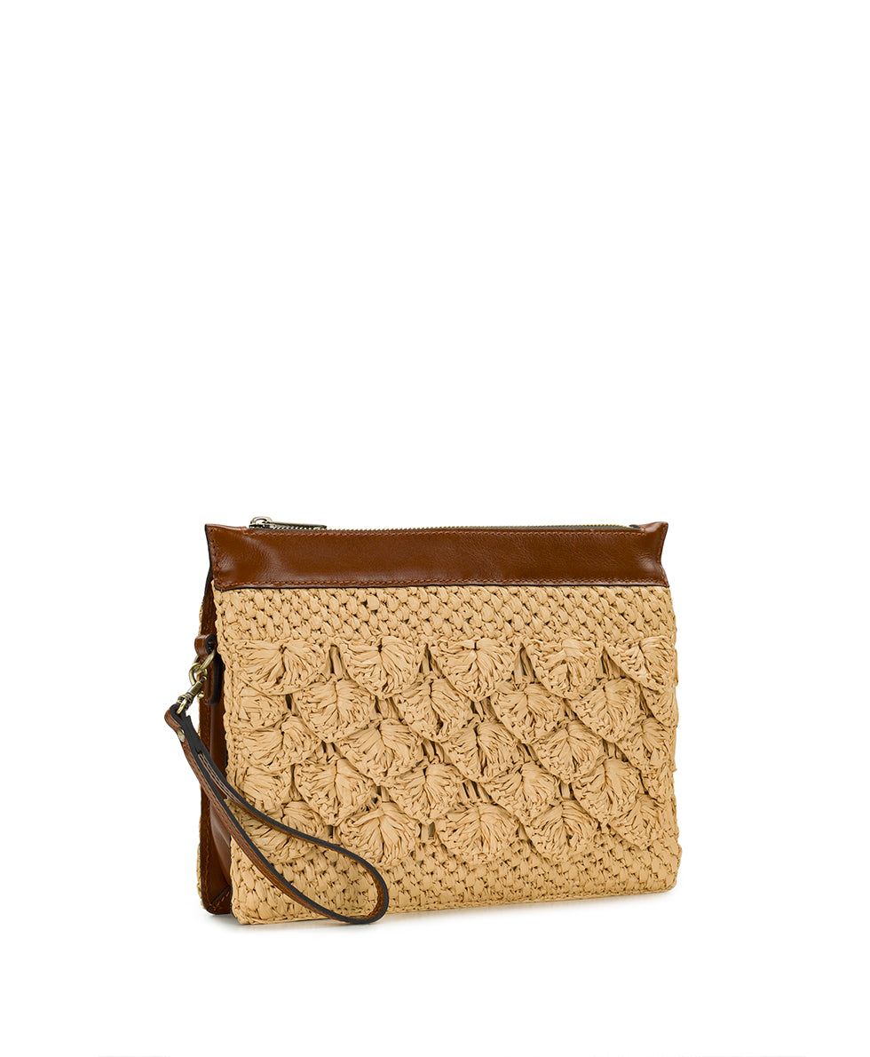 Patricia Nash Yvette Clutch Crossbody - Scalloped Raffia