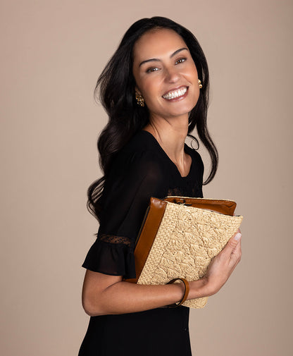 Patricia Nash Yvette Clutch Crossbody - Scalloped Raffia