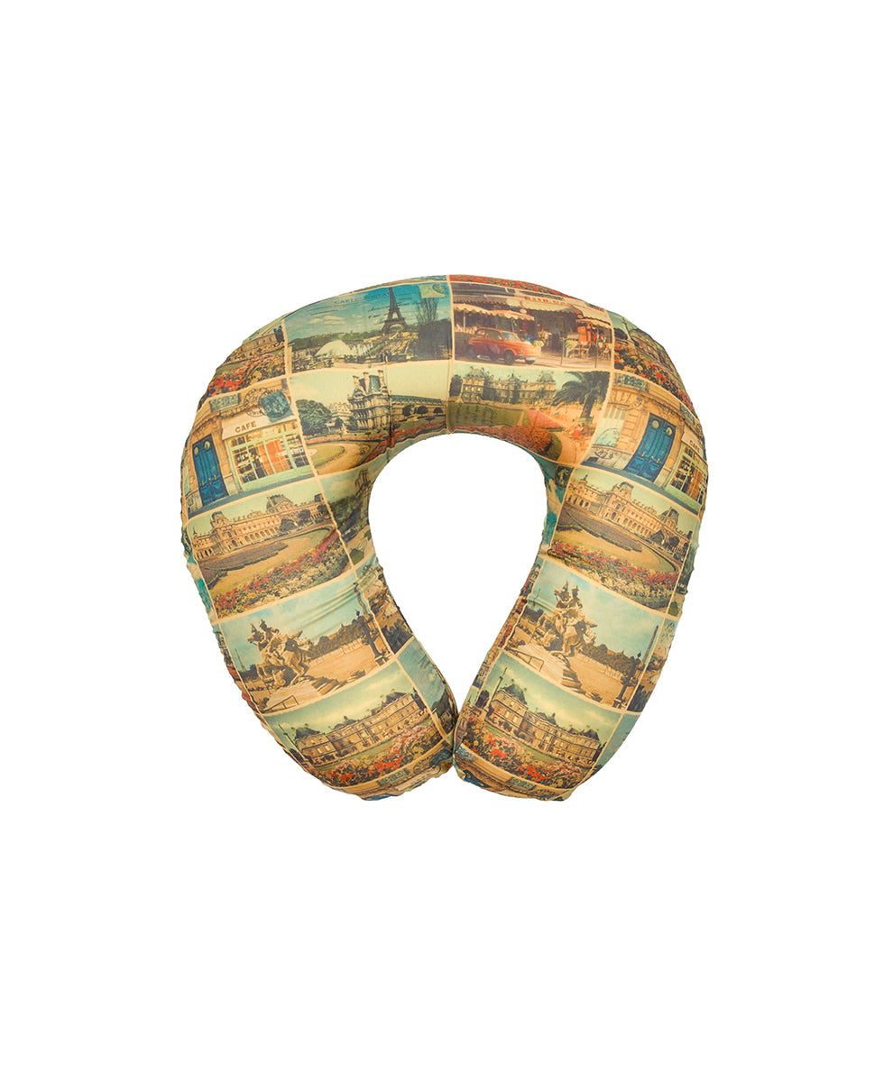 Patricia Nash Boxed Travel Pillow and Eye Mask Set - Woven Poly - Postcards From Paris