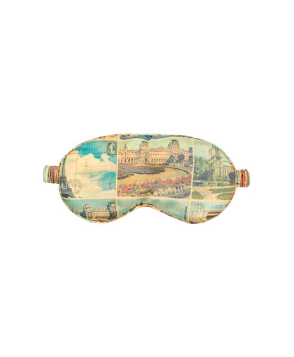 Patricia Nash Boxed Travel Pillow and Eye Mask Set - Woven Poly - Postcards From Paris