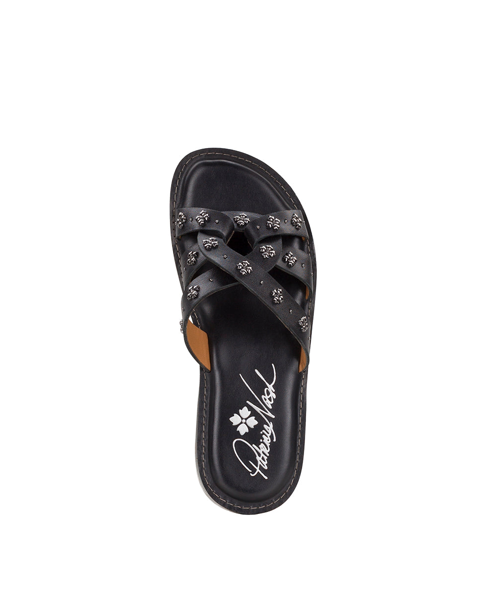 Patricia Nash Felicita Sandal - Floret Studded - Black