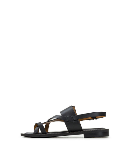 Patricia Nash Fidella Sandals - Vegetable Tanned Leather — Black