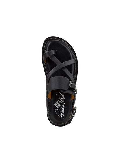 Patricia Nash Fidella Sandals - Vegetable Tanned Leather — Black