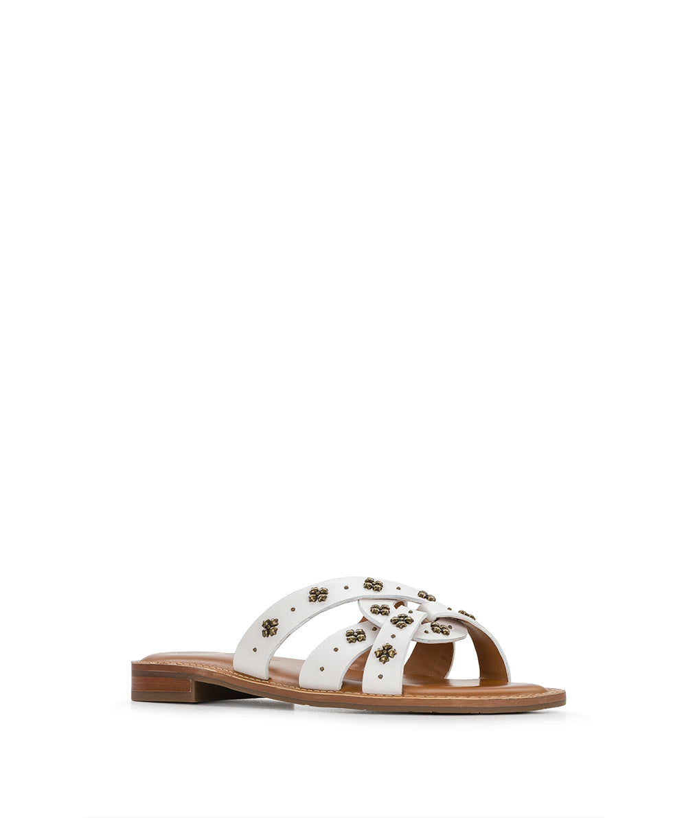 Patricia Nash Felicita Sandal - Floret Studded - Chalk White