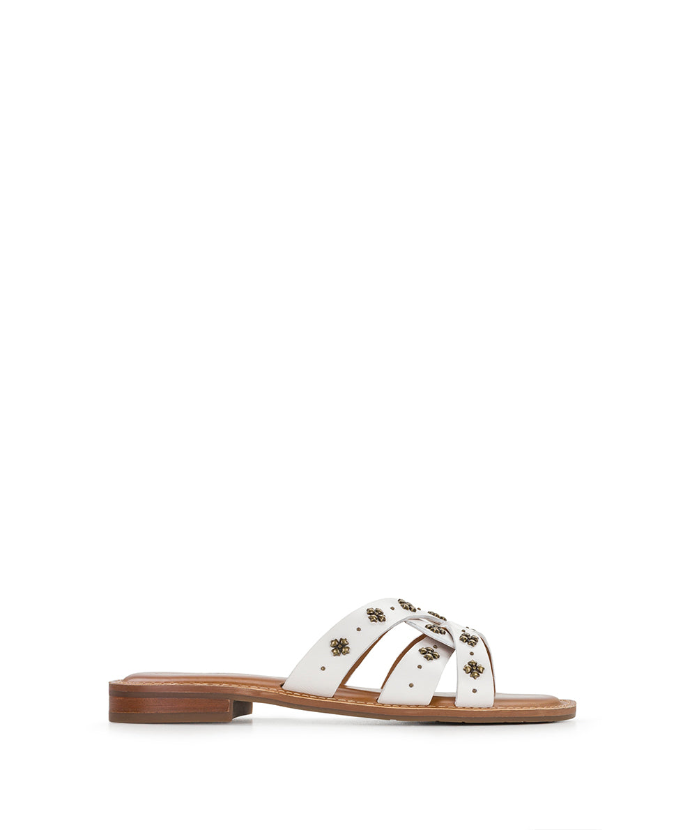 Patricia Nash Felicita Sandal - Floret Studded - Chalk White