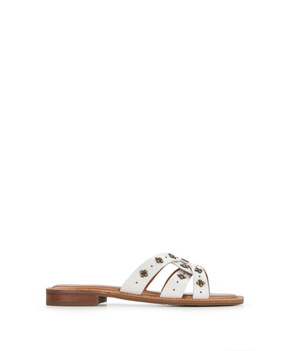 Patricia Nash Felicita Sandal - Floret Studded - Chalk White