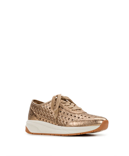 Patricia Nash Milla Perforated Sneaker - Perforated Leather — Gold