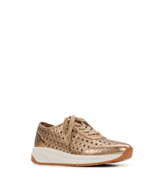 Patricia Nash Milla Perforated Sneaker - Perforated Leather — Gold