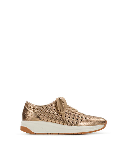 Patricia Nash Milla Perforated Sneaker - Perforated Leather — Gold