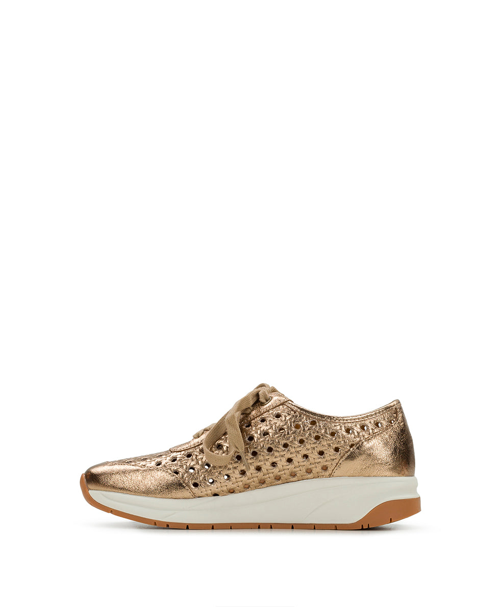 Patricia Nash Milla Perforated Sneaker - Perforated Leather — Gold