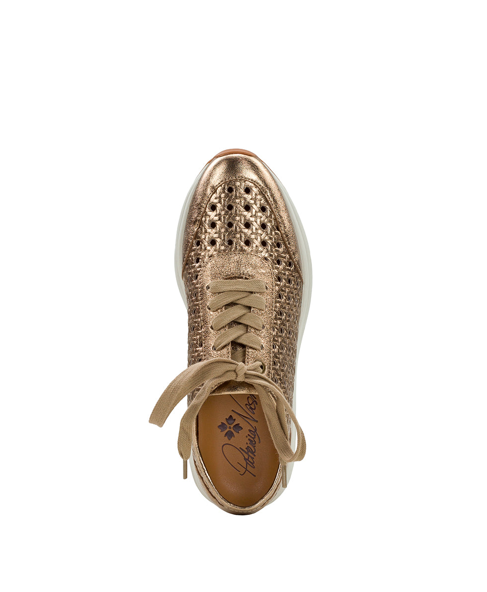 Patricia Nash Milla Perforated Sneaker - Perforated Leather — Gold