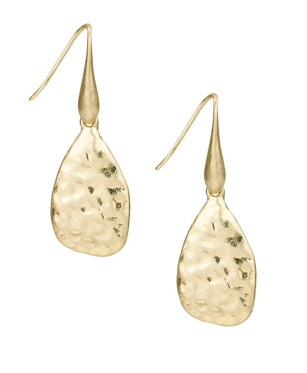Patricia Nash Tear Drop Earrings - Hammered Ring Collection