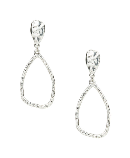 Patricia Nash Tear Drop Post Earrings - Hammered Ring Collection