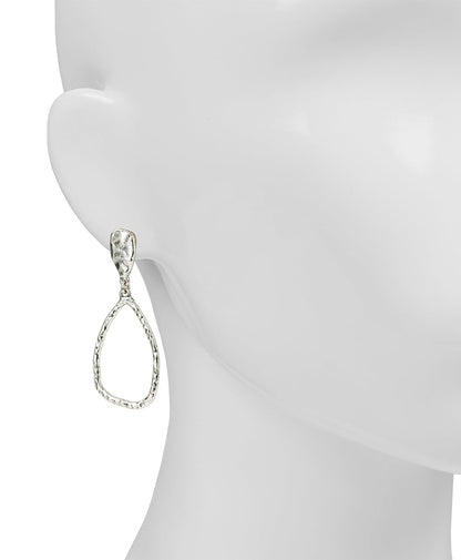 Patricia Nash Tear Drop Post Earrings - Hammered Ring Collection