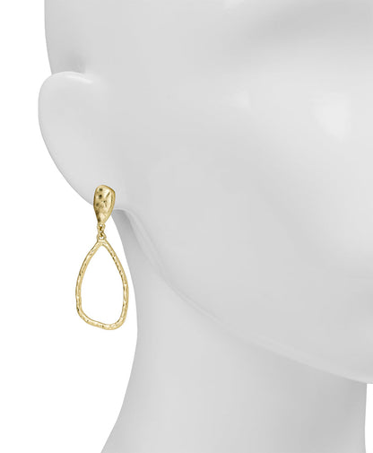 Patricia Nash Tear Drop Post Earrings - Hammered Ring Collection