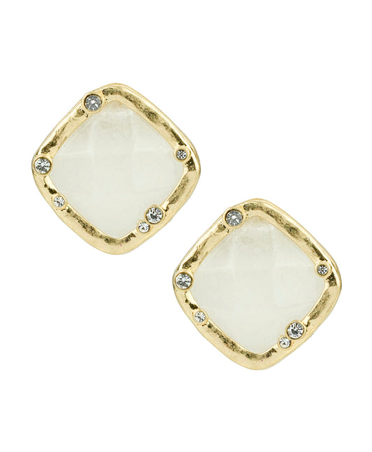 Patricia Nash Button Post Earrings - Semi Precious Stone Collection