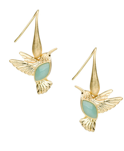 Patricia Nash Stone Hummingbird Drop Earrings - Enamel Hummingbird Collection