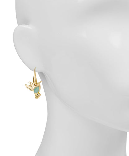 Patricia Nash Stone Hummingbird Drop Earrings - Enamel Hummingbird Collection