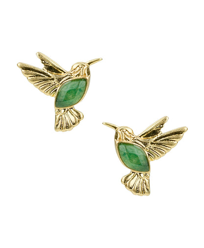 Patricia Nash Stone Hummingbird Post Earrings - Enamel Hummingbird Collection