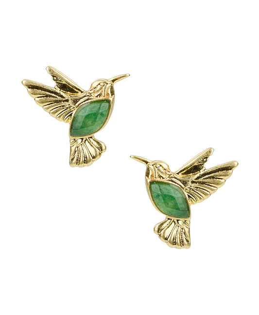 Patricia Nash Stone Hummingbird Post Earrings - Enamel Hummingbird Collection