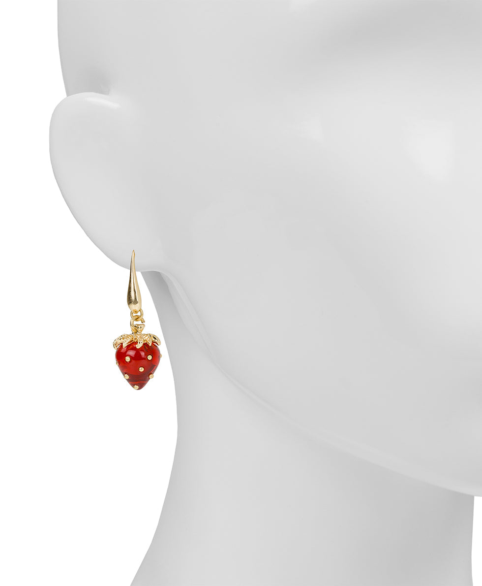 Patricia Nash Strawberry Wire Drop Earrings - Resin Strawberry Collection