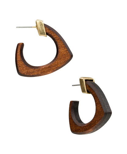 Patricia Nash Wood Hoop Earrings - Wood Butterfly Collection