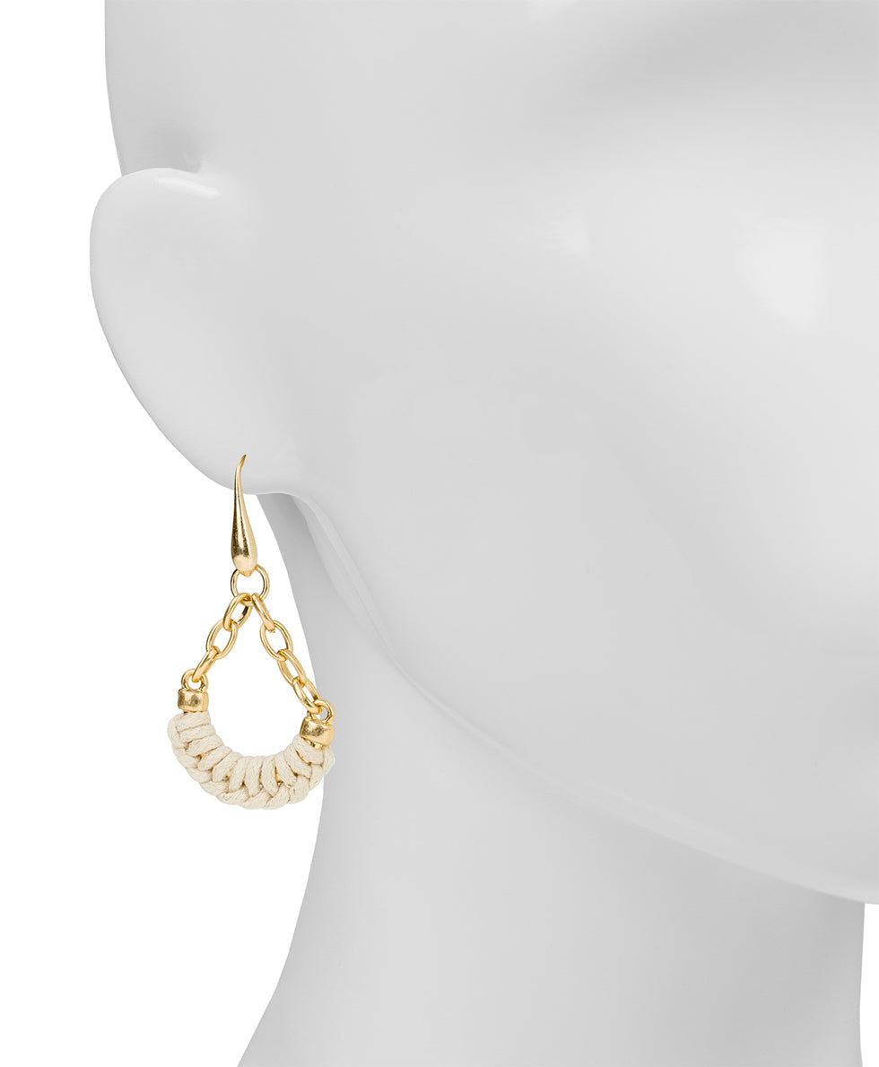 Patricia Nash Chain Drop Earrings - Raffia Collection