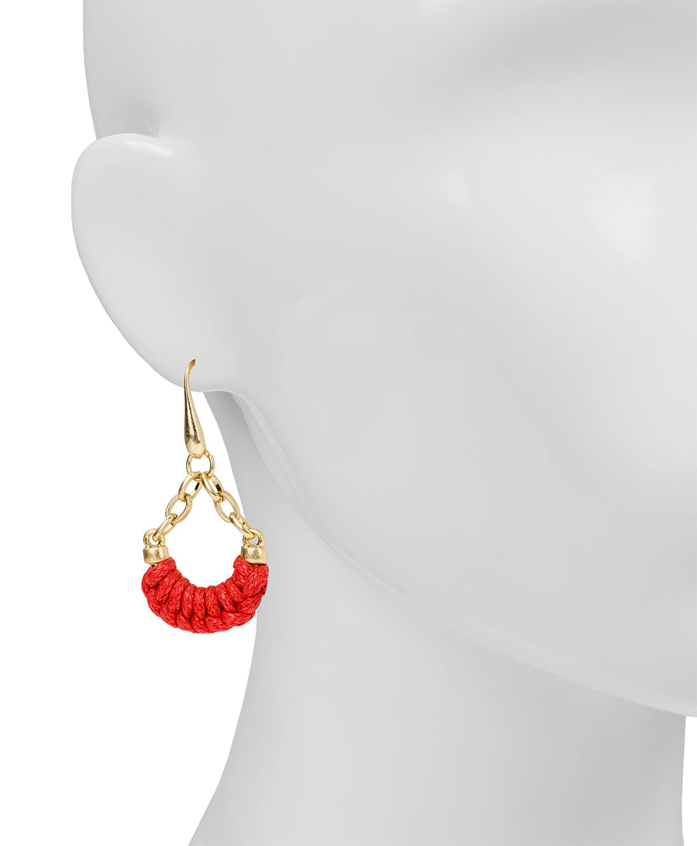 Patricia Nash Chain Drop Earrings - Raffia Collection