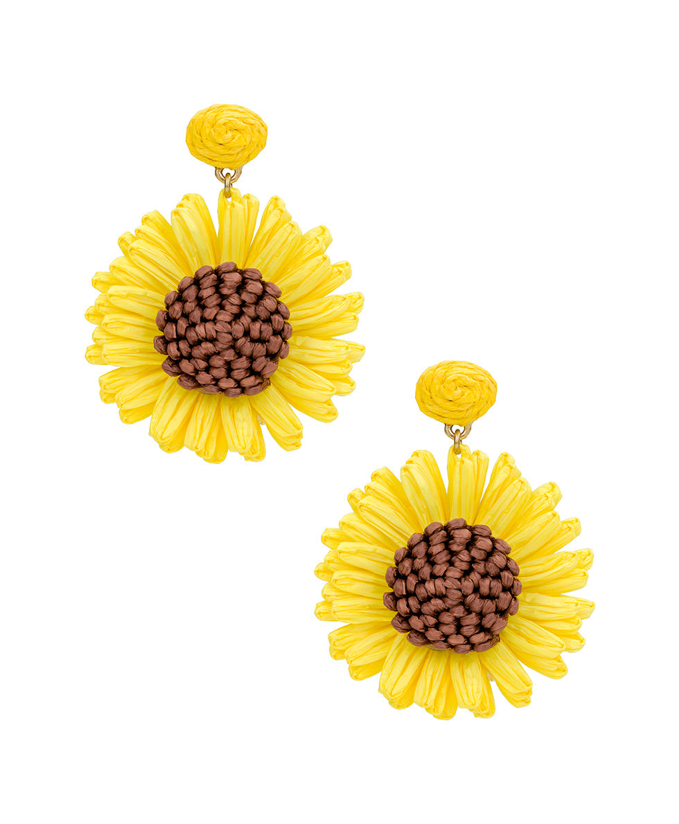 Patricia Nash Sunflower Earrings - Raffia Collection