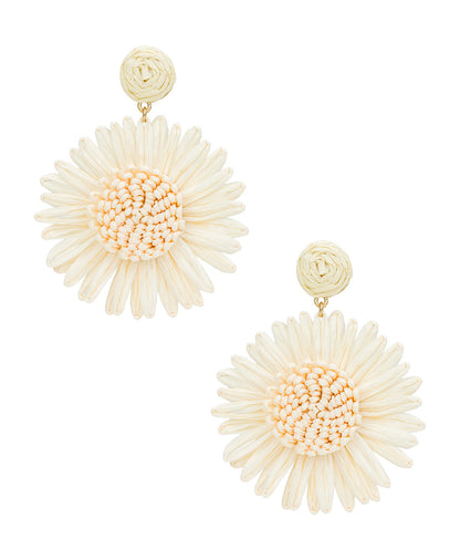 Patricia Nash Sunflower Earrings - Raffia Collection