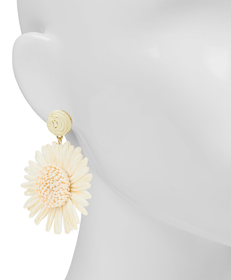 Patricia Nash Sunflower Earrings - Raffia Collection
