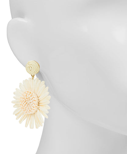 Patricia Nash Sunflower Earrings - Raffia Collection