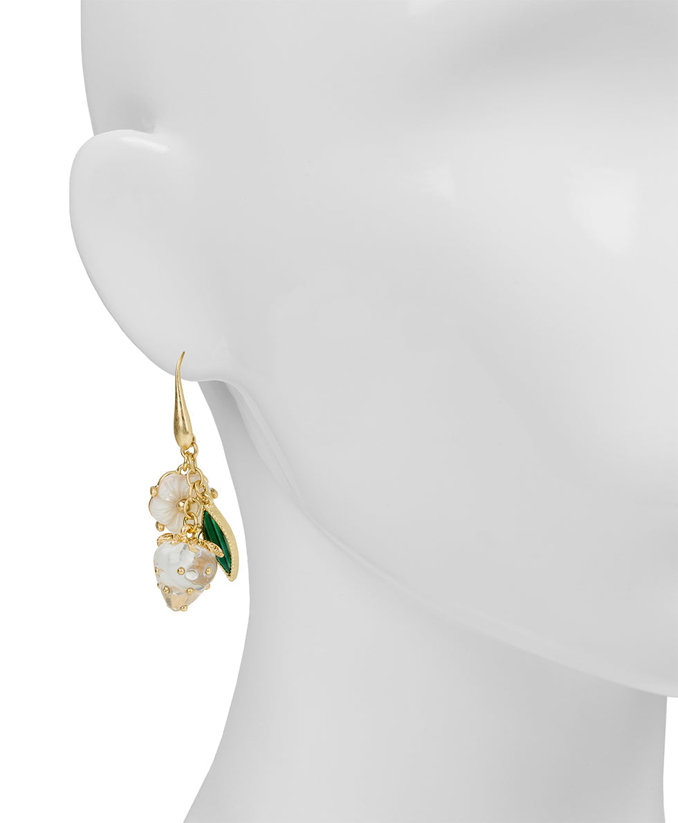 Patricia Nash Strawberry Wire Drop Earrings - Resin Strawberry Collection