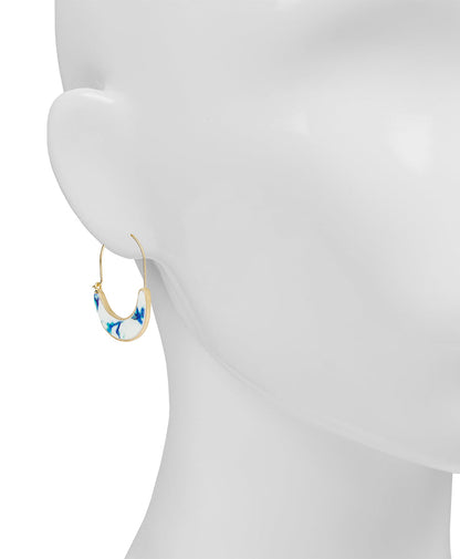 Patricia Nash U Hoop Earrings - Blue Ceramic Collection