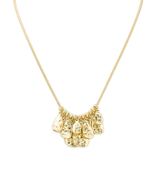 Patricia Nash Multi Tear Drop Necklace - Hammered Ring Collection