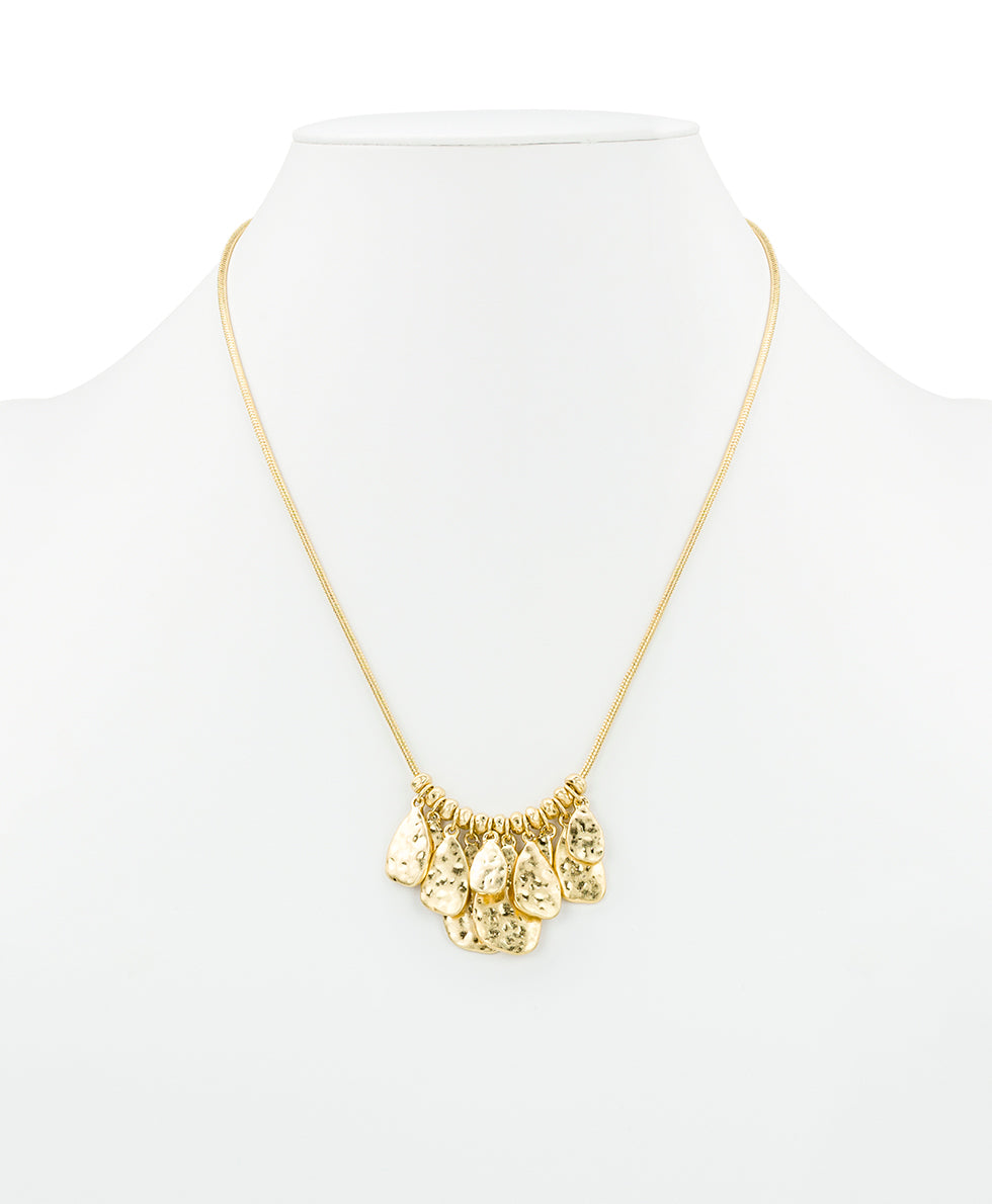 Patricia Nash Multi Tear Drop Necklace - Hammered Ring Collection