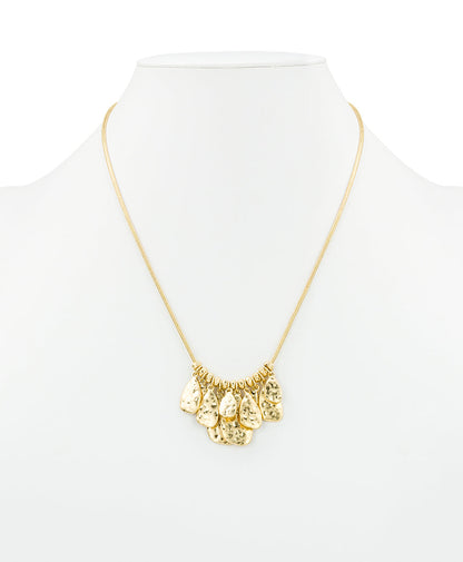 Patricia Nash Multi Tear Drop Necklace - Hammered Ring Collection