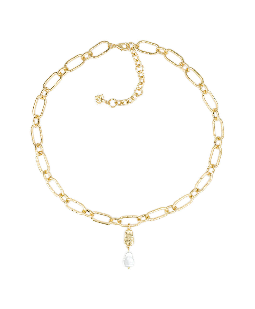 Patricia Nash Open Link Y Necklace - Hammered Ring Collection