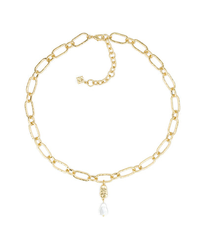 Patricia Nash Open Link Y Necklace - Hammered Ring Collection